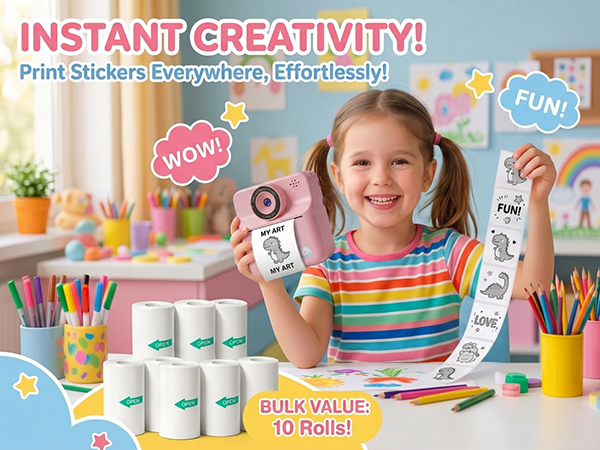 10 Rolls Sticker Paper