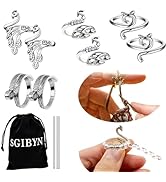 SGIBYN 8 Pack Adjustable Crochet Yarn Tension Ring for Crocheting, Crochet Ring for Finger, Peaco...