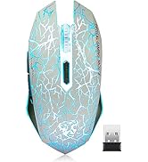VEGCOO C10 Wireless Gaming Mouse, Rechargeable Gaming Mouse, Silent Optical Mice with 2.4G USB Re...