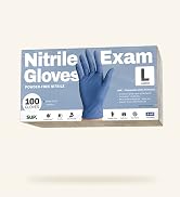 SUP Powder-Free Nitrile Exam Gloves, 100 Count Food Safe Latex-Free Medical Non-Sterile Cooking D...