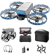 Drone with HD Camera Propeller Safety Protection, Foldable Remote Control FPV Drones with Screen,...