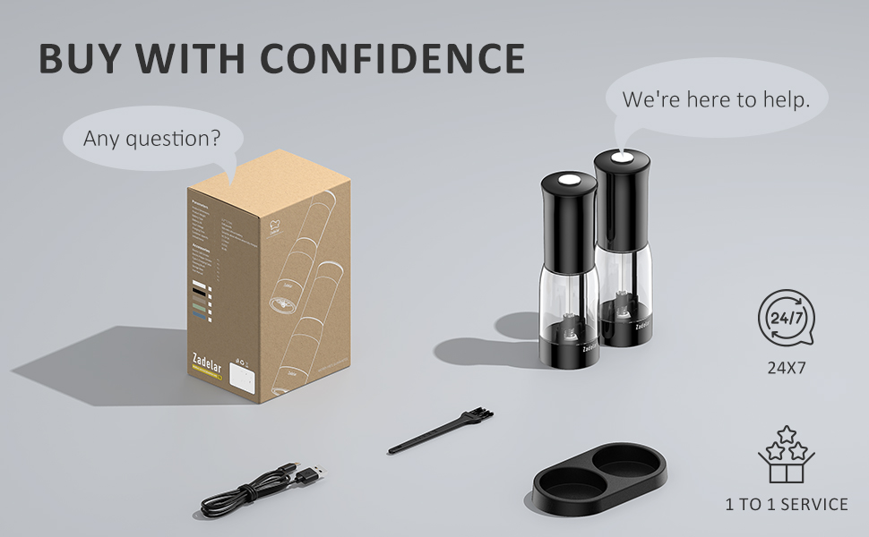 Electric Salt and Pepper Grinder Set