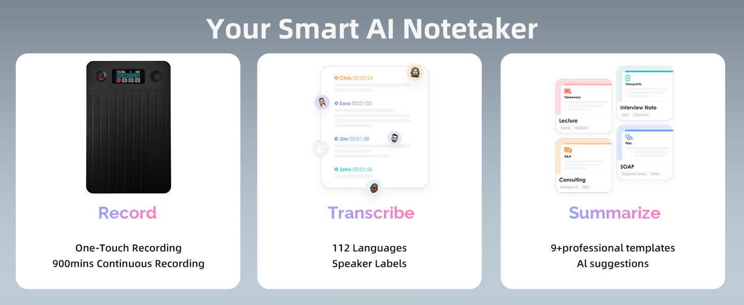 voice recorder with transcription to text