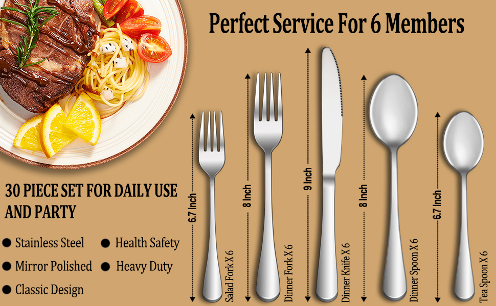flatware set size