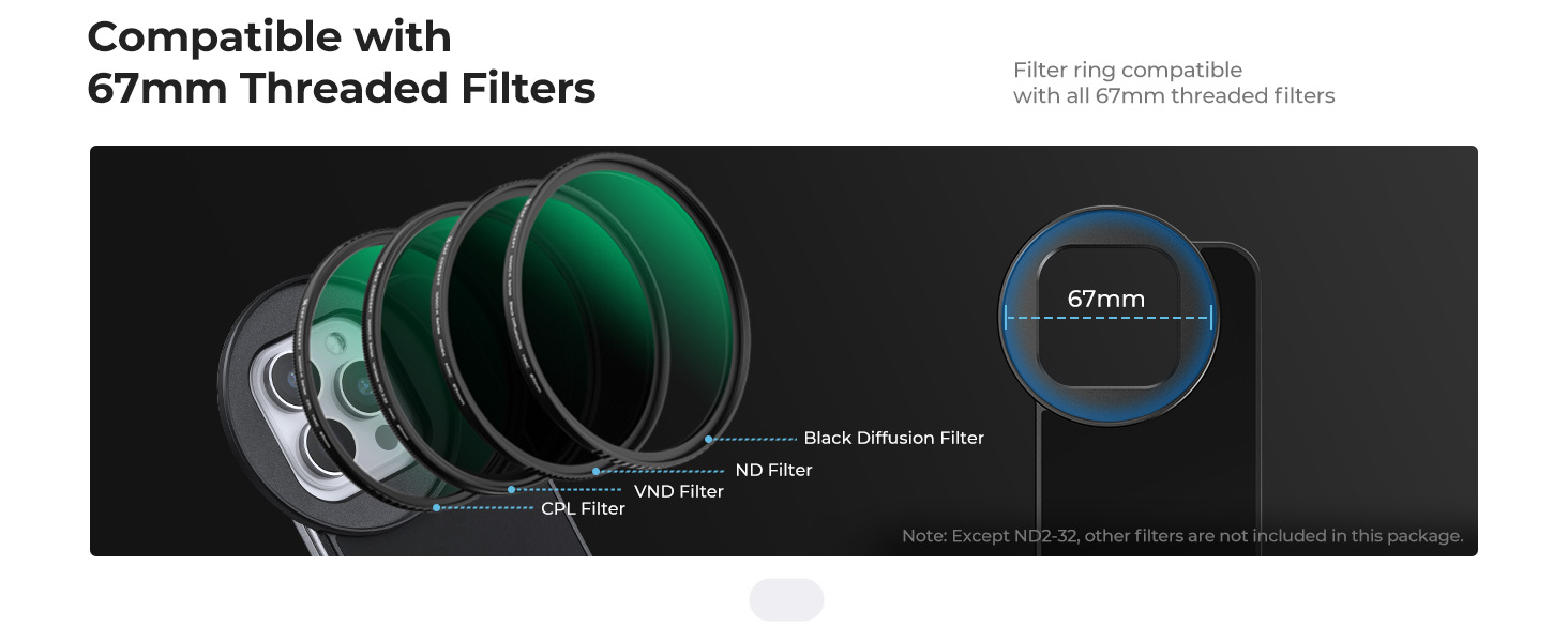 67mm variable neutral density filter