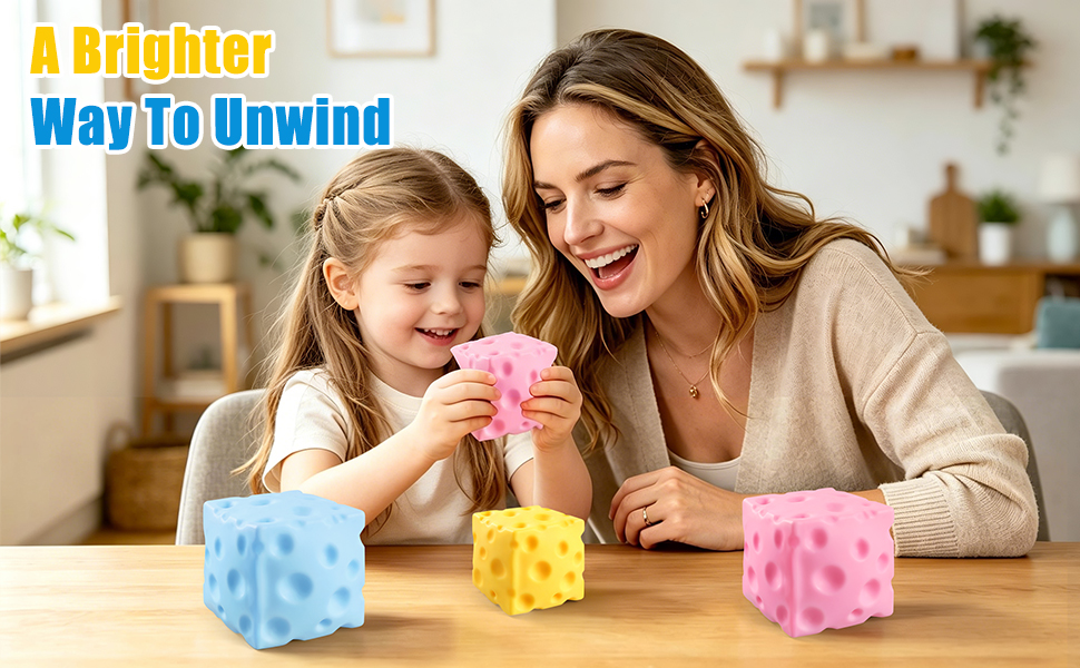 cheese squishy cube block