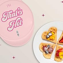 waffle maker mini belgian removable plates heart cast iron double temperature non-stick cool touch