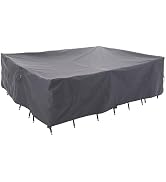 WJ-X3 Extra Large Patio Furniture Set Covers Waterproof, Outdoor Table Cover Heavy Duty, Lawn Sec...