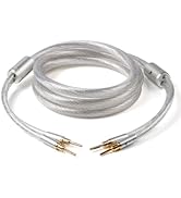 Impeto Audiophile Speaker Cable with 4mm Banana Plugs - Silver-Plated Copper Conductors &amp; Dual Sh...