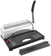 AMGSH Comb Binding Machine, Book Binding,21-Holes 450 Sheets, Comb Binder Machine with Starter Ki...