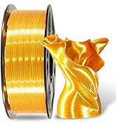 MIKA3D Silk Shiny PLA Gold 3D Printing Filament, 1Kg 2.2lbs 1.75mm 3D Print Material, High Diamet...