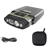 SUNREI 1800mAh Rechargeable 300 Lumen LED Headlamp with Motion Sensor, 5 Light Modes, 120° Rotata...