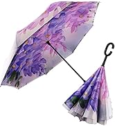 SIEPASA Inverted Reverse Upside Down Umbrella with C-Shaped Handle, Anti-UV Waterproof Windproof ...