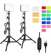 Torjim RGB Photography Video Lighting,Studio Lights with Adjustable Tripod Stand - 16 Color Light...