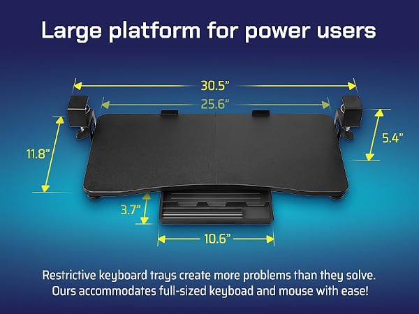 large keyboard tray under desk