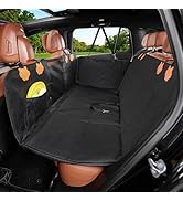 JOYTUTUS Back Seat Extender for Dogs, PU Leather Dog Car Seat Cover for Back Seat with Hard Botto...