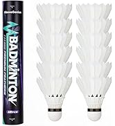 AboveGenius Goose Feather Badminton Birdies 6/12 Pack, Badminton Shuttlecocks with Stability Dura...