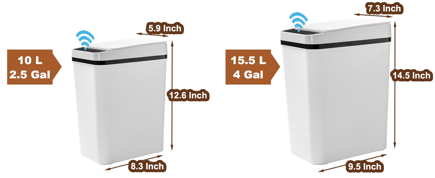 Yatmung Skinny Trash Can Automatic Touchless - 4 Gallons