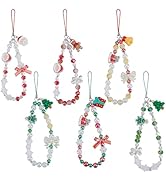 SUNNYCLUE 281Pcs DIY 6 Sets Phone Charm Making Kit Christmas Phone Charms Green Red Beads Xmas Tr...