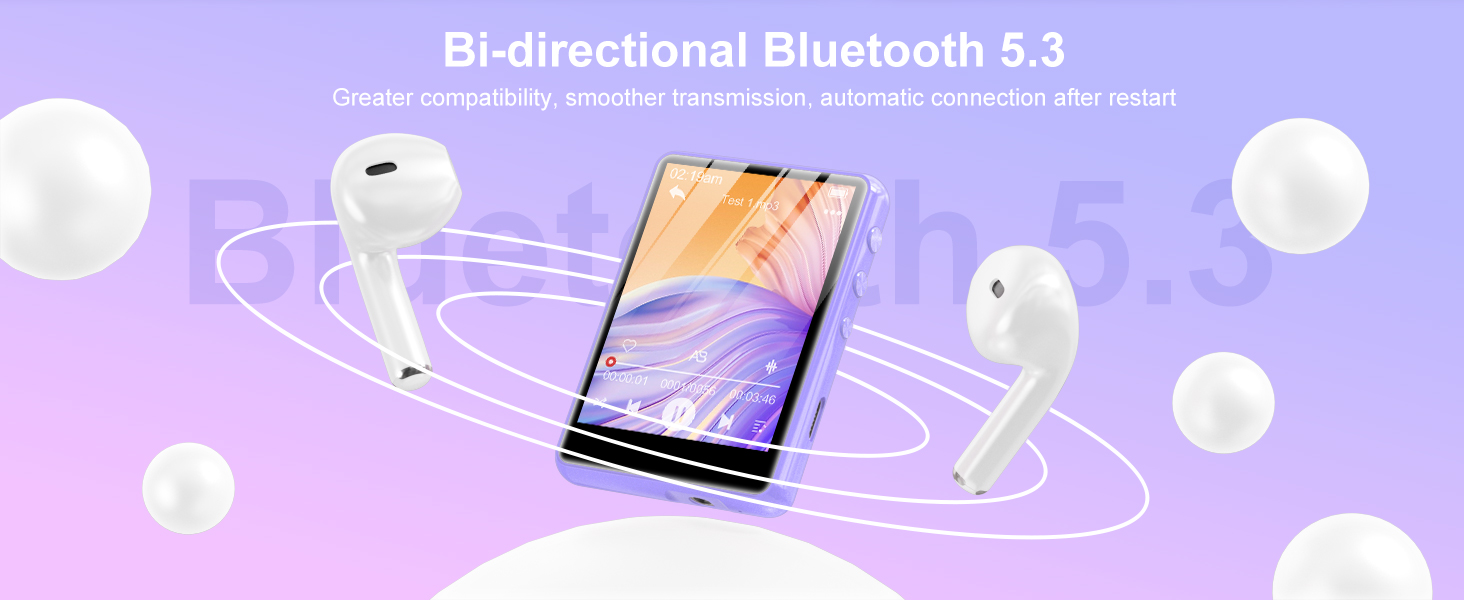 64GB MP3 Player with Bluetooth 5.3