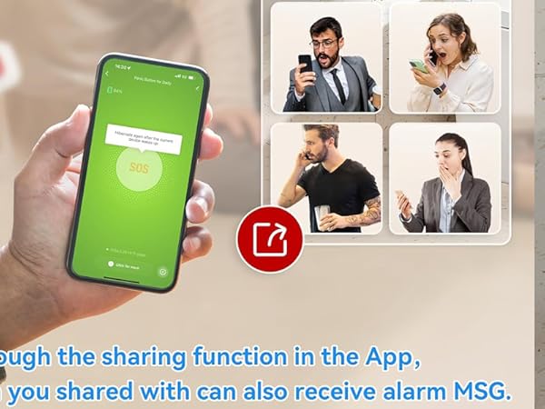 Through the sharing function in the Appthe person you shared with can also receive alarm MSG