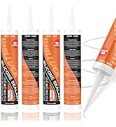 WELLUCK Clear Silicone Caulk, 100% Waterproof Caulking Silicone Sealant Flexible Cartridge Adhesi...