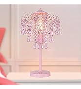 MEIXISUE Small Pink Crystal Bedside Table Lamp End Table Lamp Nightstand Lamp for Bedroom Living ...