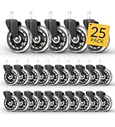HOLKIE Office Chair Wheels Roller Blade Caster - Rubber Replacement for Office 11x22mm Transparen...