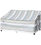 WJ-X3 Patio 2 Seater Sofa Couch Waterproof UV Resistant No Fading Heavy Duty Outdoor Striped Furn...