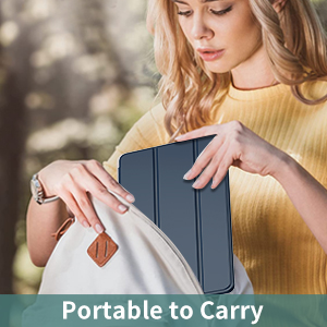 you simply close the case and easily put it in your bag, take it out and use it anytime and anywhere