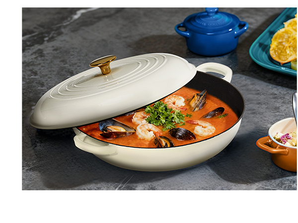 casseroledishwithliddutchovenpotwithlid3.5qtbraiserspandutchovenbreaddutchovenroundnonstickpot