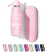 Seniny Mini Portable Travel Umbrella with Case - Compact Umbrellas for Rain &amp; Sun UV Protection f...