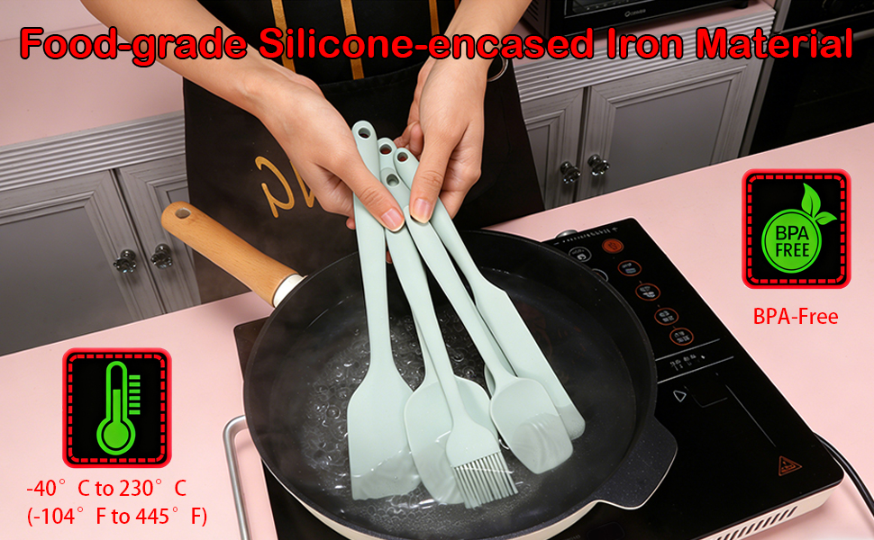Spatulas are BPA-free and heat-resistant, designed for safe, long-term use