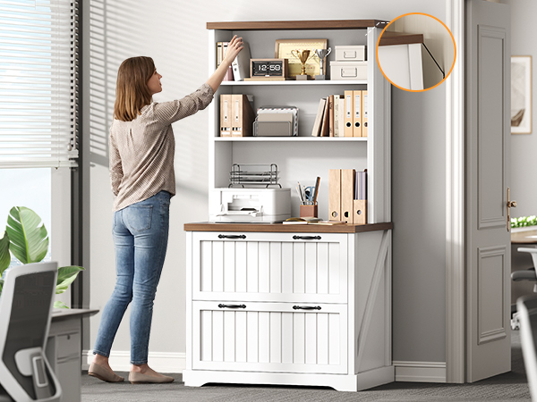 file cabinet with storage shelves