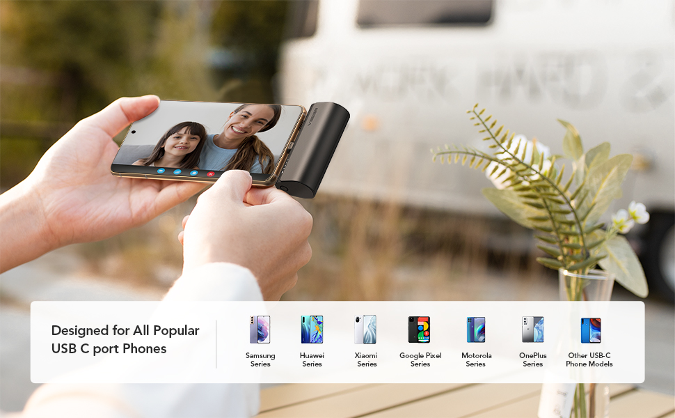 VEGER 5000mAh Power Bank for USB C Android Phones or Devices