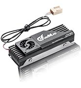 GUNMJO M.2 2280 SSD Heatsink, 20mm Built-in Cooling Fan, Aluminum Plate-Fin Design, with Thermal ...