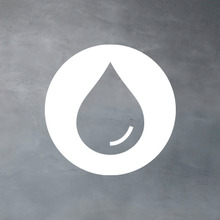 Image of a white circle with a droplet inside.
