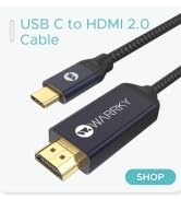 USB C to HDMI Cable (4K 60Hz, 2K 144Hz) 6FT WARRKY [Anti-Interference Gold-Plated Plug] Type C to...