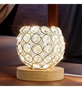 FuoiCorn Decorative Crystal Mood Table Lamp for Bedroom - 3 Lighting Modes USB-Powered LED Night ...