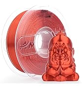 AMOLEN Silk PLA 3D Printer Filament, Shiny Silk Red Copper PLA Filament 1.75mm, High Speed 3D Pri...