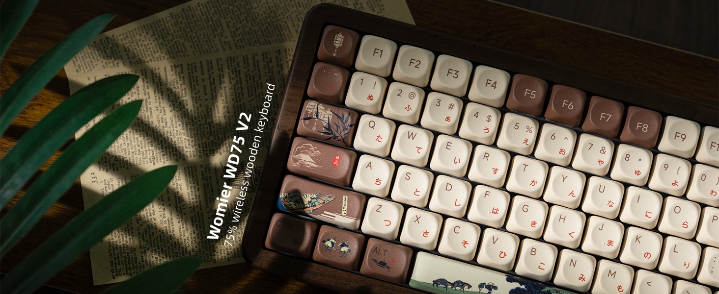 75% Wireless Mechanical Keyboard with QMK/VIA, WD75 V2 Retro Creamy Gaming Keyboard