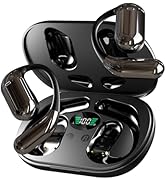 Hsility Wireless Earbuds Bluetooth Earbuds Built-in Mic with Ear Hooks 50H Playtime Ear Buds LED ...