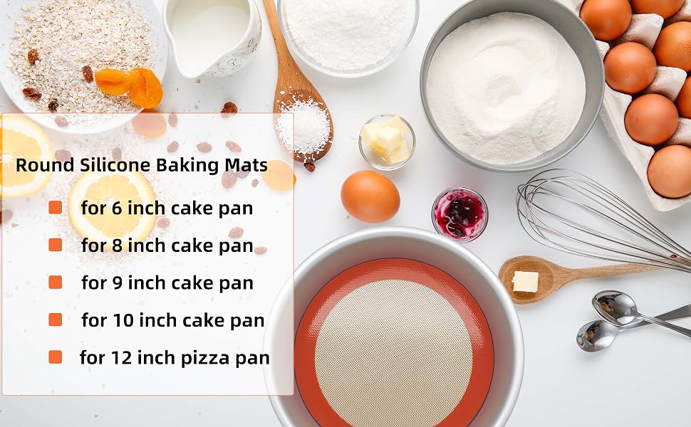 Round Silicone Baking Mats 