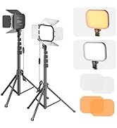EMART 2-Pack LED Video Light, Portable 15W 3000/5500K CRI97+ Studio Lights with 62" Tripod Stand,...