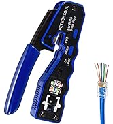 RJ45 Crimp Tool Pass Through Crimper Cutter for Cat6a Cat6 Cat5 Cat5e 8P8C Modular Connector Ethe...