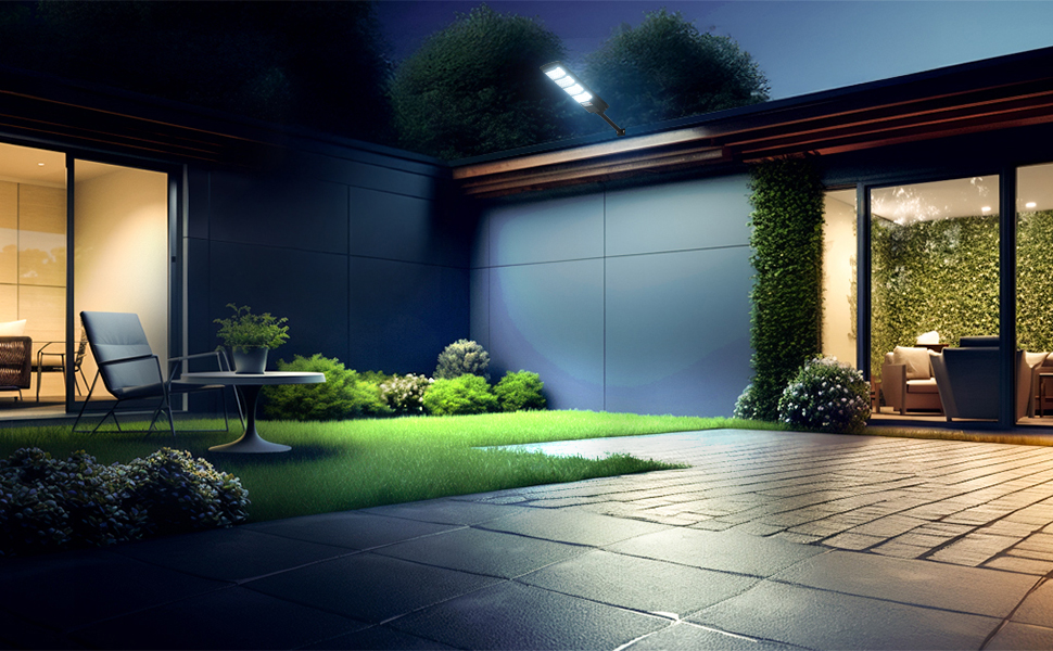 Outdoor solar sensor lights can be installed on patios, sports fields, barns, fences, and railings