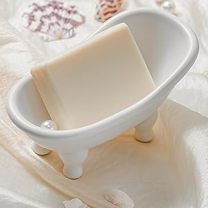 white bathtub soap dish
