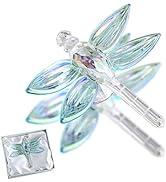 H&amp;D HYALINE &amp; DORA Crystal Dragonfly Figurine Glass Animal Figurines Collectibles Home Decor Pape...