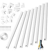 125in Cord Cover, Yecaye Medium Cord Hider on Wall Cable Management, Cable Raceway Kit for 3 Cord...