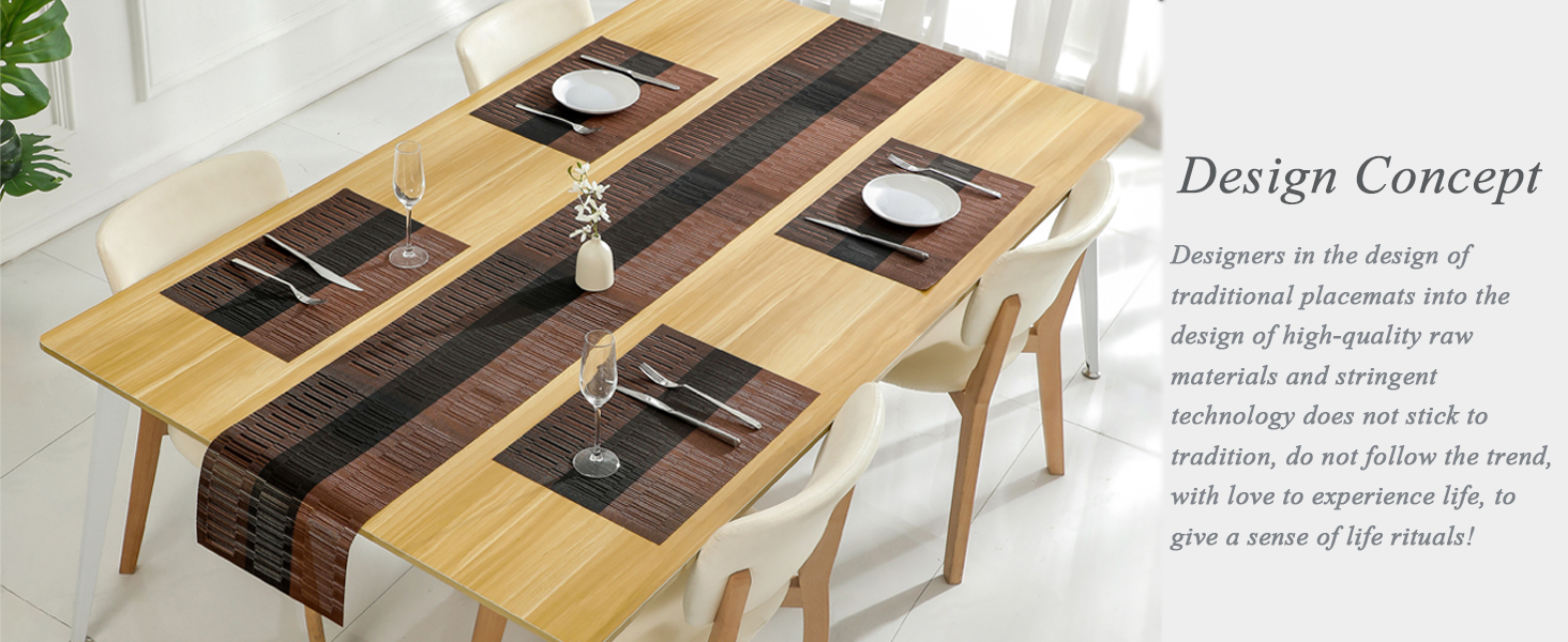 brown placemats